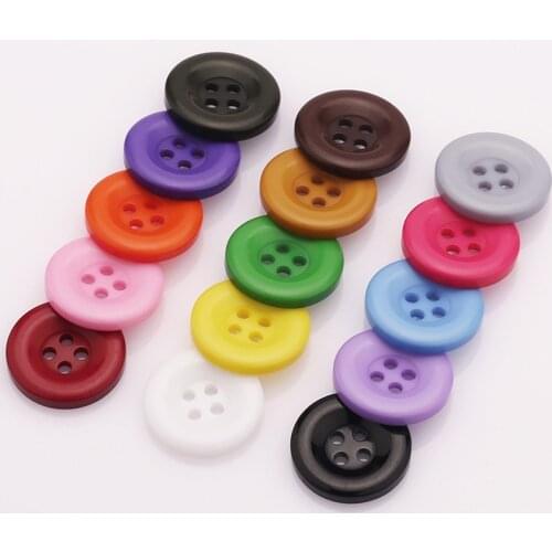 10Pcs Round Resin Sewing Buttons Scrapbooking Solid Random Mixed Color for DIY Clothes Dolls Crafts Garment Accessories