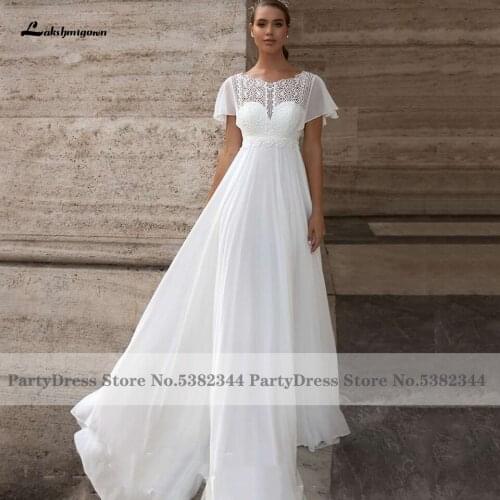 Lakshmigown Plus Size Wedding Dress Cap Short Sleeve Abendkleider 2021 Maternity Dresses for Photo Shoot Bridal Boho Beach Party