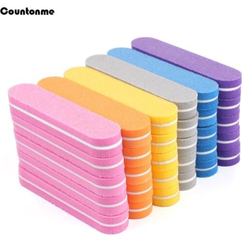 50 Pcs Mini Nail File Sponge 100/180 Nail Polishing Blocks Colorful Small Grinding Block Polisher 9*2cm Manicures Tools Set