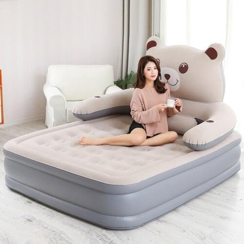 2 Person Couple Inflatable Air Bed Cartoon Back Mattress Home Bedroom Air Mattress Beach Mat lazy sofa Inflatable Bed