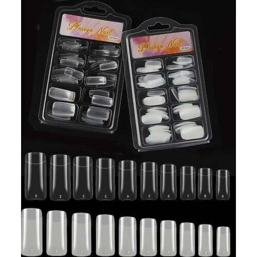 100Pcs False Nail Tips for French Manicure Extention Clear Natural Acrylic Artificial Nails Design Manicure Accessories Tools