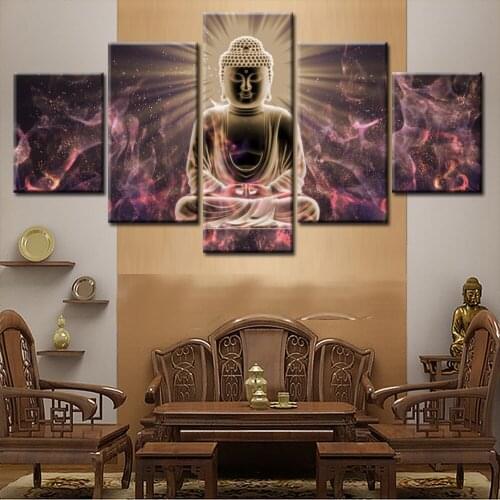 Canvas Painting Wall Art With Rrame Lord Buddha Abstract Print Painting on Canvas Religious Posters and Prints Cuadros Wall Art