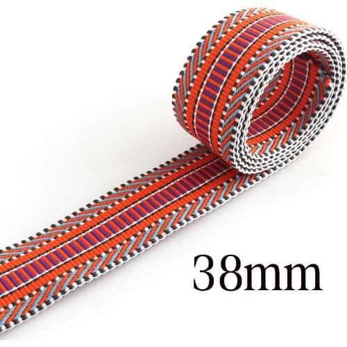 1 1/2 inch Orange webbing Purse Strap Handbag Handle 38mm Jacquard Ribbon Striped Webbing Nylon Webbing Purse Strap Pet Collars
