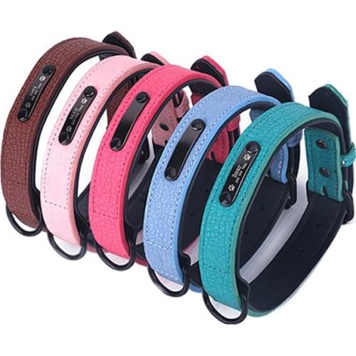 Personalized Dog Collar Engraved Id Tag Leather Pet Cat Collar Custom Tag Puppy Large Dog Collars Correa Perro Pet Accessories