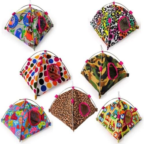 1pc 7kinds Cartoon Bird Parrot Hanging Tent Hammock Landing Cage Sleeping Bed Hamster Cage Small Pet Playing Toy Supply