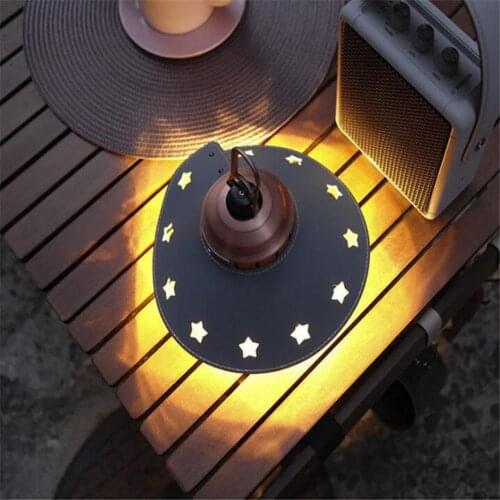 Hollow Leather Lamp Cover Outdoor Camping Led Lampshade Decor Modern Leather Lampshade Shade Replacement Thickened Cover