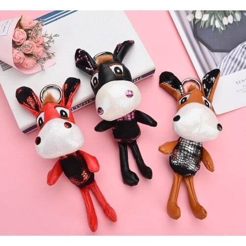 Holt Sale Donkey Key Chain Charm Keychains Animal Key Ring Holder Women Girls Bag Car Chaveiros Trinket Jewelry Accessory EH319