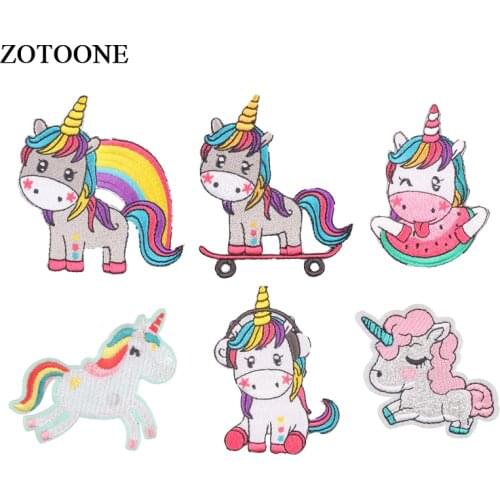 ZOTOONE Unicorn Patch Stickers Iron on Patches for Clothing Patchwork DIY Fashion Unicorns Clothes for Children Applique
