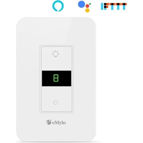 EMylo Smart LED Dimmer Switch WIFI Light Switch Waterproof For LED&Incandescent Bulb Works with Alexa,Google Assistant and IFTTT