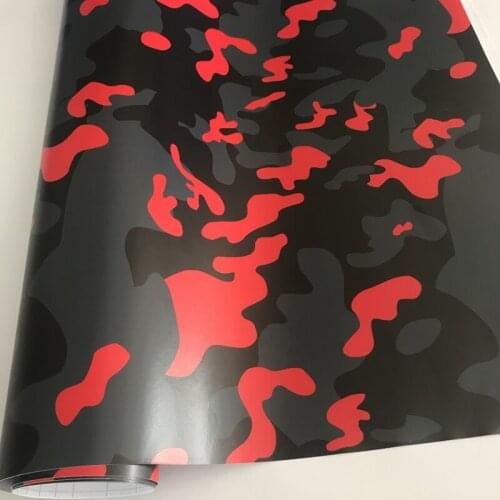 10/20/30/40/50X152CM Black Red Camouflage Vinyl Film Car Wrap Foil Self Adhesive Motorbike Scooter Car Sticker Decal Wrapping