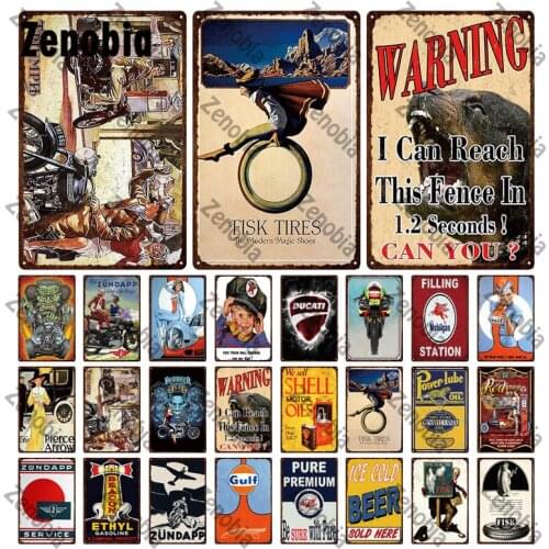 Vintage Wall Plaque Poster Motor Oil Metal Tin Signs Wall Art Metal Painting Plate for Gas Station Pub Club Garage Decoration