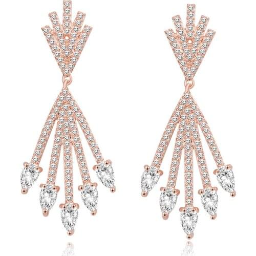 Zhijia Womens Angel Stud Earrings Rhinestone Inlaid Copper Ear Jewelry Party Earring Gothic Flower Brincos Fashion