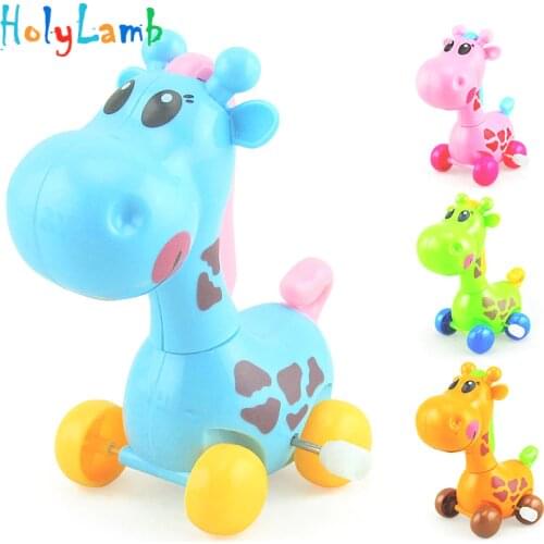 1Pcs Cute Cartoon Animal Giraffe Clockwork Wind Up Baby Toys Running Head Tail Swing Classic Newborn Toy Children Gift