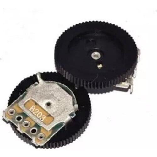 10pcs 16*2mm Single Gear tuning potentiometer B203 20k 3pin Dial Potentiometer