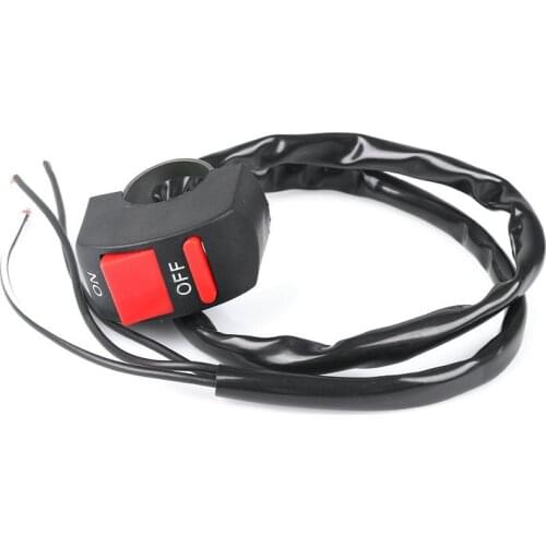 10 pcs 3 wires black motorcycle fog light switch 7/8" handlebar ON/OFF button bullet connector 12v DC electrical system new