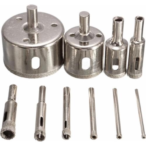 Drill Hole Bit Openers 3~50mm Home Craft Construction Power 10pcs Tool Set Nickel Plated Marble Making