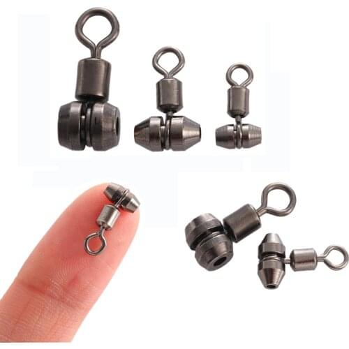 10pcs Fishing Swivels 3-way Stainless Steel Fishing Connector Rolling Bearing Swivel Hook for Carp Tackle Accessories tool