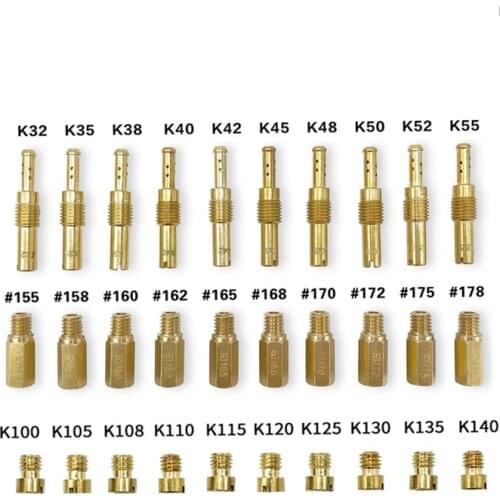 20PCS Motorcycle Carburetor Main Jet Kit Set Slow Pilot Jet Main Injectors Nozzle For PWK Keihin OKO CVK