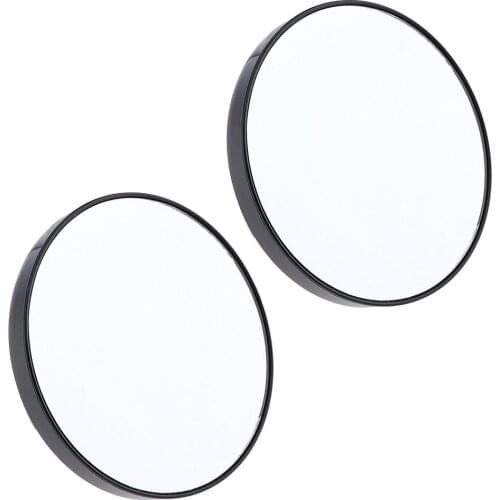 2x Black Travel Wall Mount Suction Mirror 10X Magnifying Makeup Cosmetic Bedroom Mirrors with 2 Suction Cups
