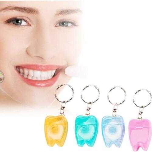 5 Rolls with Key Ring Dental Flosser Oral Hygiene Teeth Cleaning Mint Dental Floss Spool Toothpick Teeth Flosser Dentistry Tool