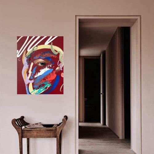 Abstract Oil Painting Canvas Handmade Portrait Face Hand Painted Sofa Furniture Bedroom Wall Art