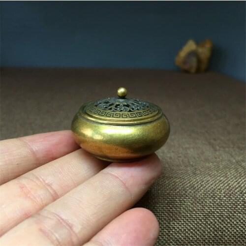 Antique Pure Copper Incense Burner Aromatherapy Furnace Indoor lotus Plate For Buddha Worship Incense Burner Decoration