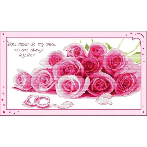 Be together forever cross stitch kit flower 18ct 14ct 11ct count printed canvas stitching embroidery DIY handmade needlework