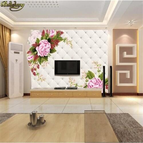 Beibehang 100*100 3d stereoscopic dream rose murals Europe TV backdrop wallpaper living room bedroom murals free shipping