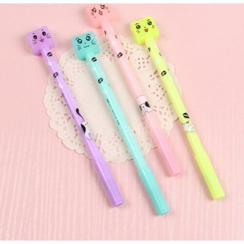 DL X109 Korean stationery jelly cartoon night light machine cat neutral pen creative cat water pen student Exquisite office