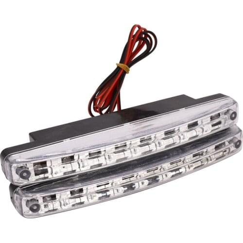 Newest 2pcs High Quality Super White 8 LED Daytime Running Lights 12V DC Headlight Universal parking Lamp 12V