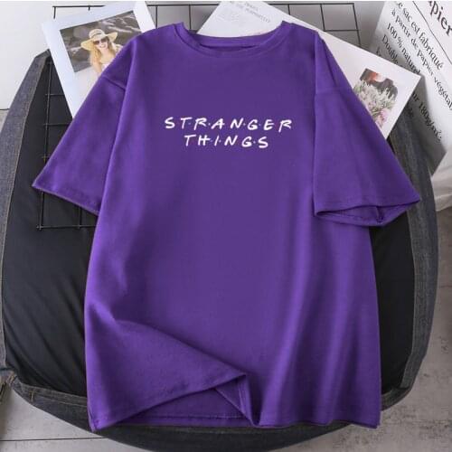 Stranger Things Cartoon T-shirt Female O-neck Casual 2021 Tees Summer High Quality Lady Clothing Hip Hop Short Sleeve Camisetas