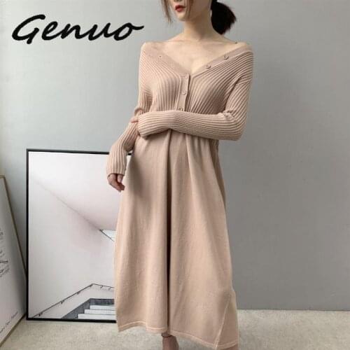 Модные вязаные платья Genuo China At AliExpress
