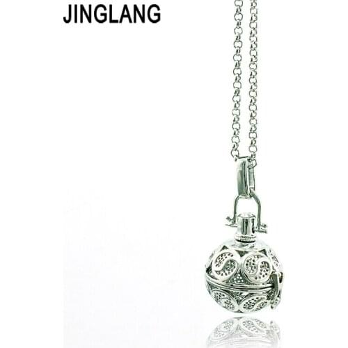 JINGLANG pearl cage pendant Angel Necklace Baby Chime Musical Ball Pendant Necklace For Women Jewelry pendant necklace