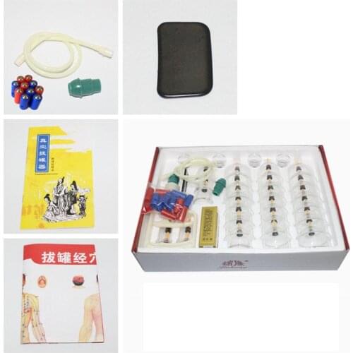 Cheap 32 Pieces Cans cups chinese vacuum cupping kit pull out a vacuum apparatus therapy relax massagers curve suction pumps