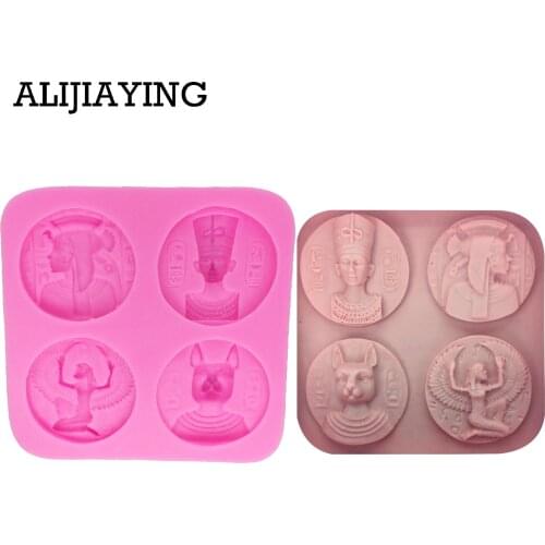 M1316 3D Egyptian Pharaoh Cake Mold Silicone Decorating Tools Chocolate Plaster Candy Soap Molds Kitchen Bakeware cookie tool