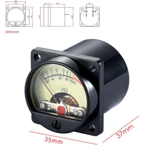M4YD VU Level Meter TR-35 500 Meter Panel Mechanical Pointer Type Audio Level Meter Black