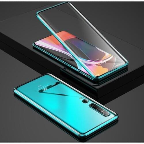 Magnetic Case 360 Front+Back Double-Sided Tempered Glass Case For Xiaomi Mi 10 Pro Metal Bumper