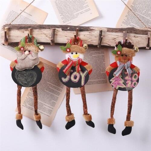 New Year Christmas day decorations Small blackboard hanging leg doll pendant Childrens DIY cartoon christmas tree hanging FZ275