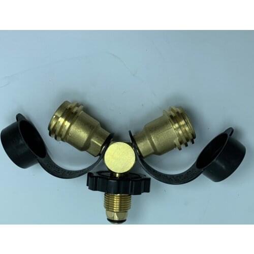 Propane Tank Adapter Propane Y-Splitter Connector for Camping Stoves Copper