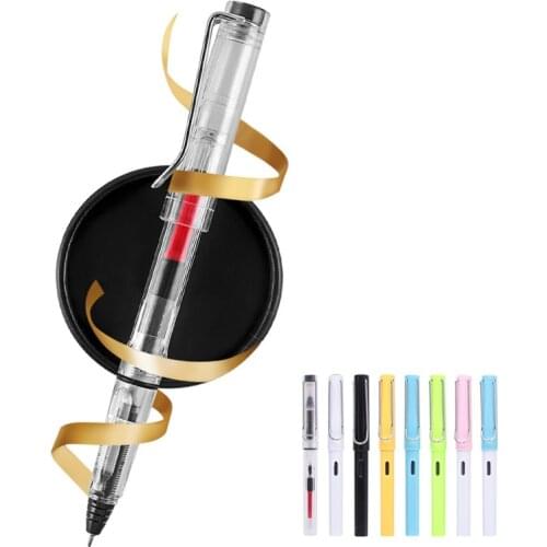 0.4/0.5mm Fountain Pen-type Transparent Ballpoint Pen Novelty Can Absorb Ink Roller Ball Pens for Office School Writing Supply