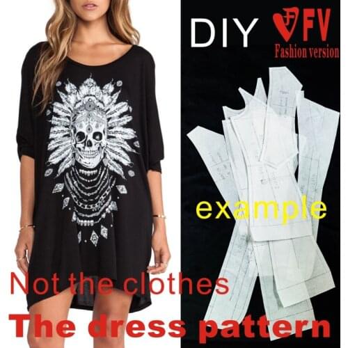 Dresses Sewing Pattern Template Cutting drawing Clothing DIY ((Not selling clothes)) BLQ- 128
