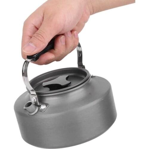 Practical 1.1L Outdoor Camping Hiking Kettle Water Kettles Portable Coffee Pot Teapot Picnic Set Outdoor Cookware