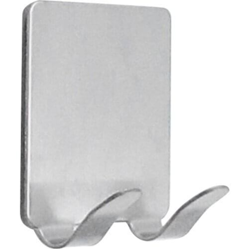 Self-adhesive Stainless Steel Hook Kitchen Wall Door Holder Hanger (2 Hook)