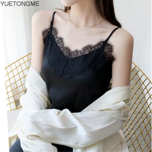 Sexy Satin Tops Women camis Female Spaghetti Strap T-shirt Camisole TSP129