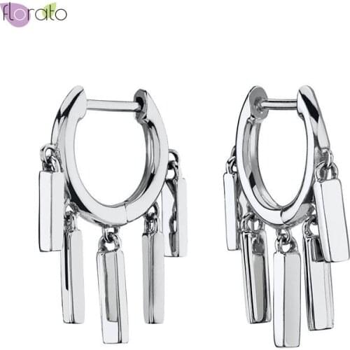 925 Sterling Silver Ear Buckle Bohemian Style Hoop Earrings Exquisite Zircon Perforation Earrings Fashion Jewelry Birthday Gifts