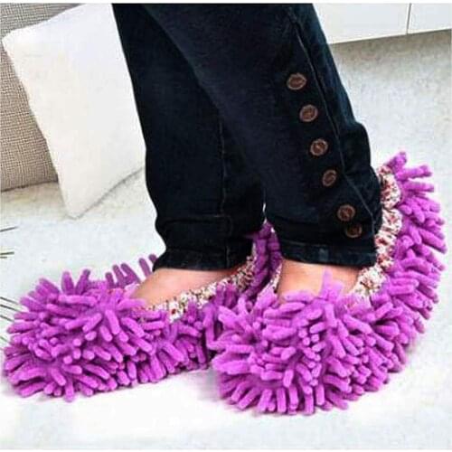 1 Pair Dust Cleaner Grazing Slippers House Bathroom Floor Elastic Soft Cleaning Mop Cleaner Slipper Lazy Shoes Cover Microfiber