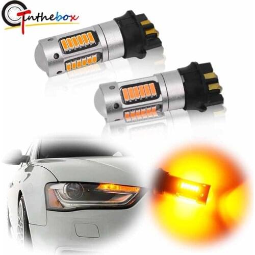 Gtinthebox Canbus PW24W PWY24W LED Bulbs For Audi BMW Volkswagen Turn Signal Light Daytime Running Light DRL Amber yellow White
