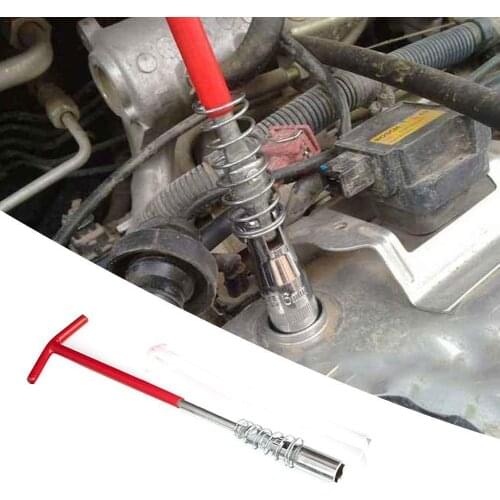 Car Universal T-Handle Dual Use Spark Plug Wrench Kit Wrench Socket Tool Installer Joint Remover P2D7