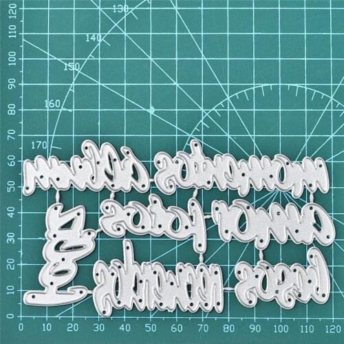 YaMinSanNiO Spanish Words Metal Cutting Dies Letter Feliz Fotos Recuerdos Stencil for Dies Scrapbooking Album Paper Card Decor