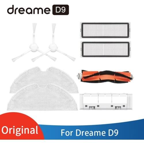 Dreame D9 Spare Parts Side Brush Mop Main Brush Cover HEPA Filter Rolling Brush Original Cleaning Accessories
